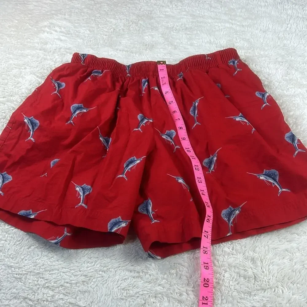 Polo‎ Sport red swordfish print swim trunks, XL